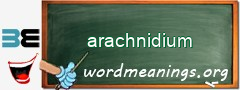 WordMeaning blackboard for arachnidium